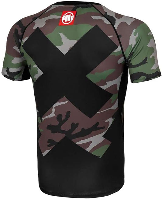Pitbull - CROSS CAMO Woodland Camo Rashguard