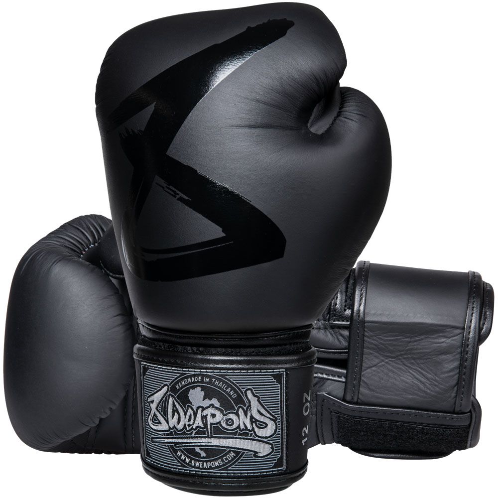 8 WEAPONS - BOXHANDSCHUHE, BIG 8 PREMIUM, SCHWARZ-MATT