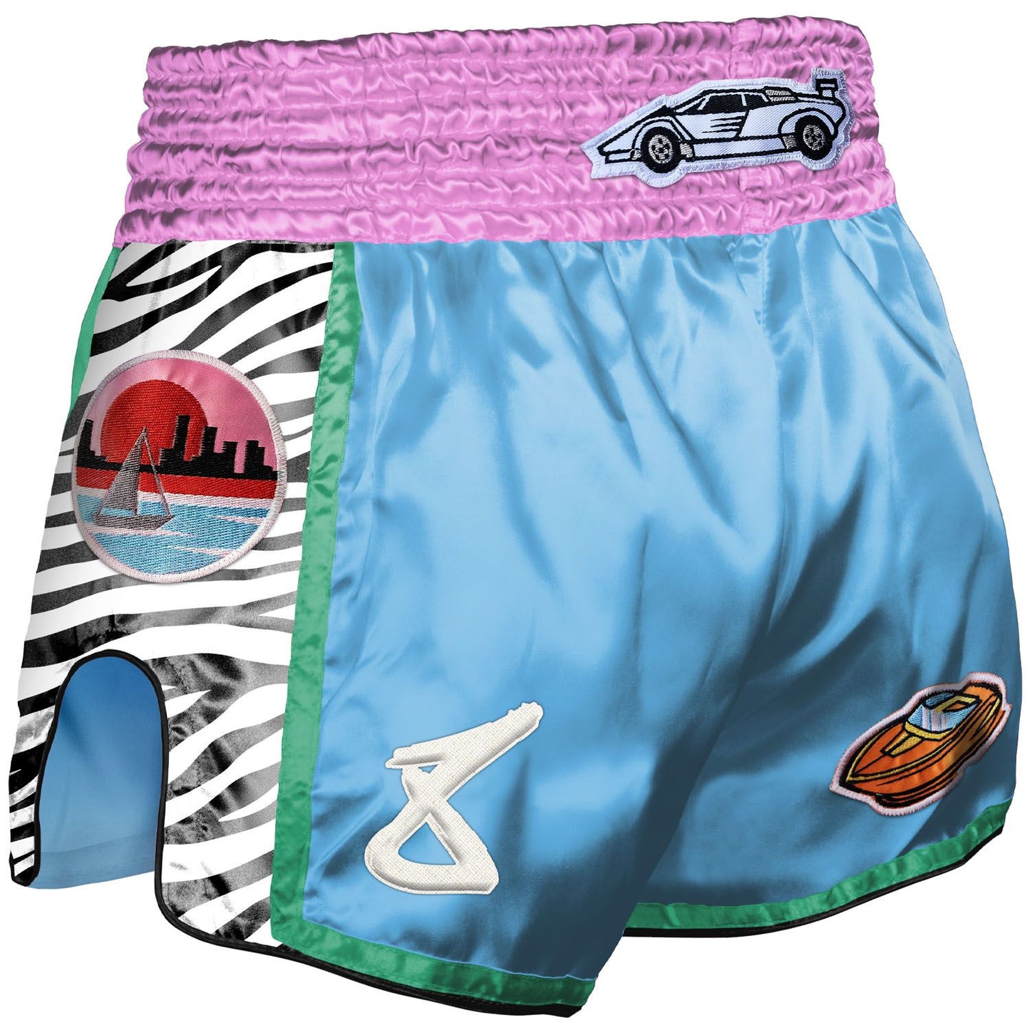 8 WEAPONS - MUAY THAI SHORTS, MIAMI THAI, BLAU