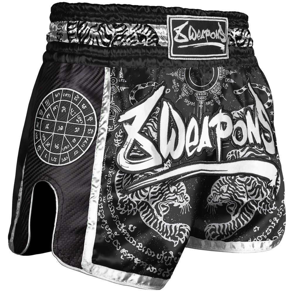 8 WEAPONS - SHORTS, CARBON, SAK YANT TIGERS, SCHWARZ