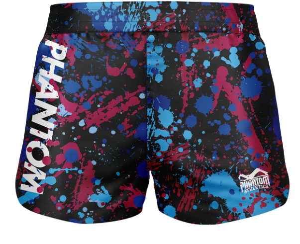 Phantom - Fightshorts FUSION Splatter - Blau