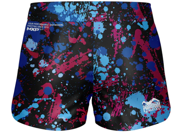 Phantom - Fightshorts FUSION Splatter - Blau