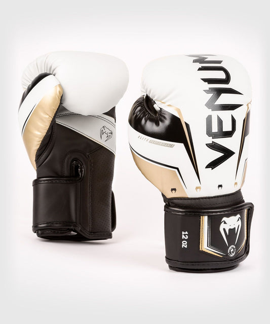 VENUM ELITE EVO BOXHANDSCHUHE - WEISS/GOLD
