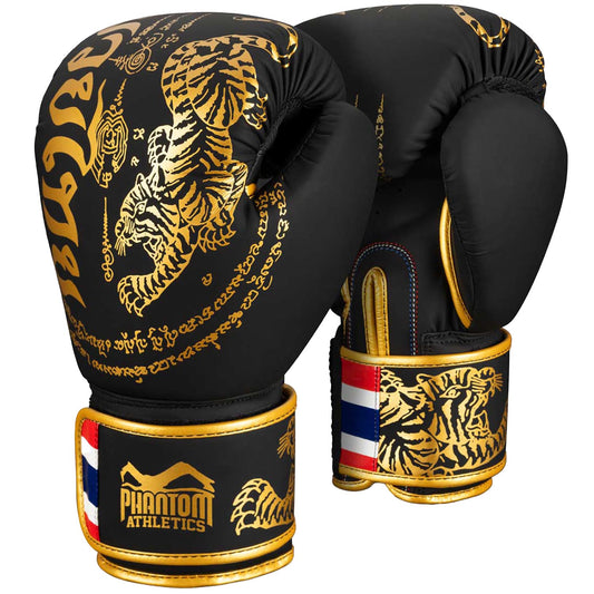 PHANTOM -  ATHLETICS BOXHANDSCHUHE, MUAY THAI, SCHWARZ-GOLD