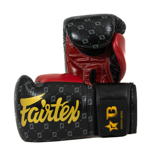 Fairtex -  Leder (Kick)Boxhandschuhe Star FXB-BG Schwarz-Rot-Gold