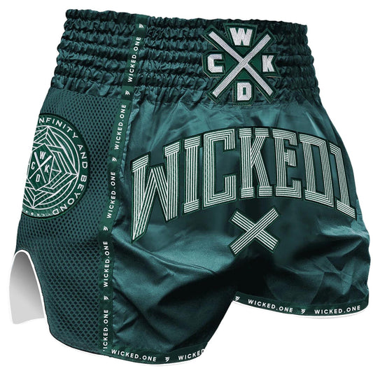 Wickedi - MUAY THAI CROSS-LINE SHORTS GRÜN