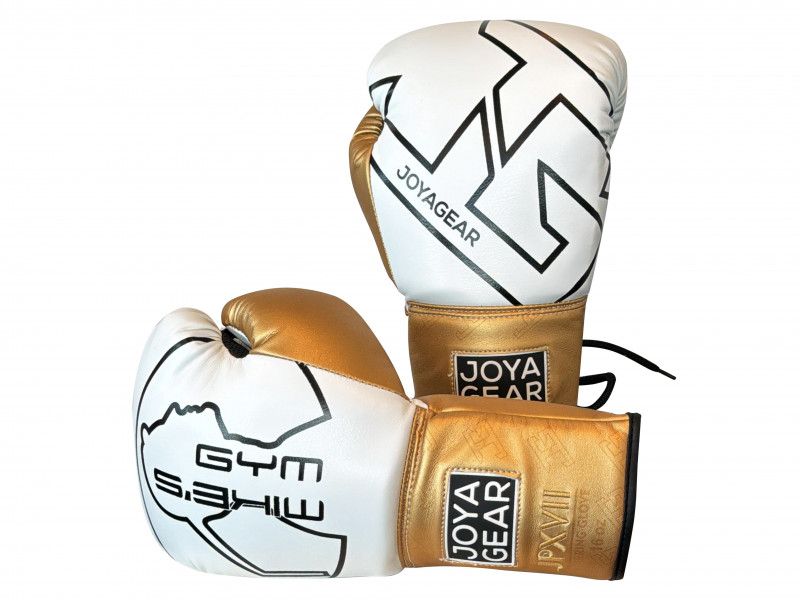 JOYAGEAR -  COLLEBORATION MIKE'S GYM" KICKBOXING GLOVE - WHITE-GOLD