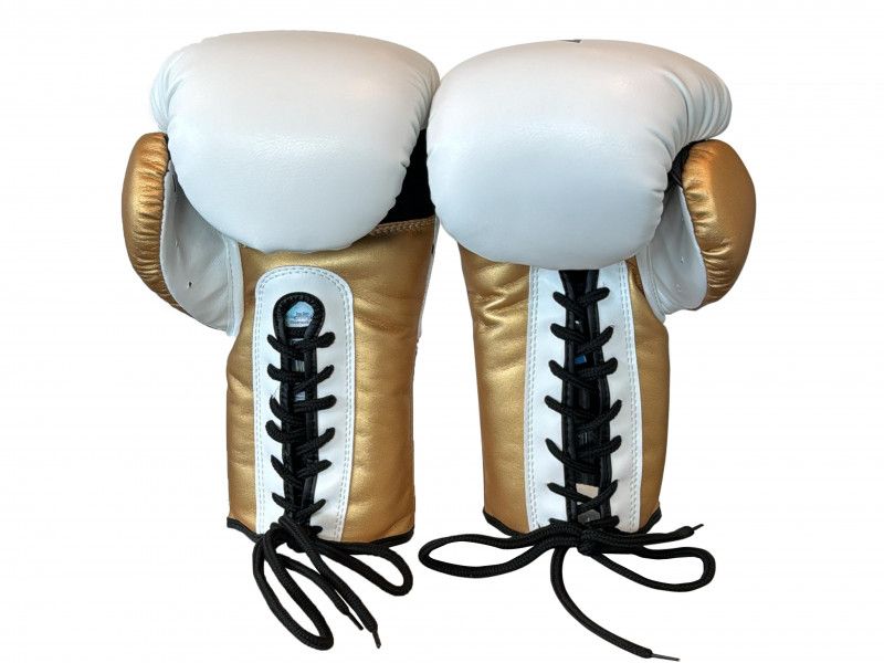 JOYAGEAR -  COLLEBORATION MIKE'S GYM" KICKBOXING GLOVE - WHITE-GOLD