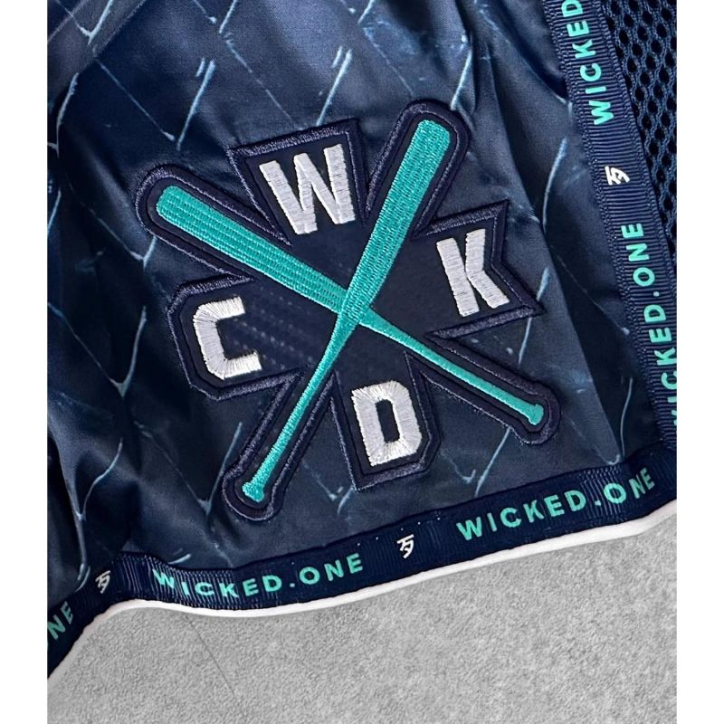 WICKED ONE -  MUAY THAI SHORTS, CAGE, NAVY-WEISS