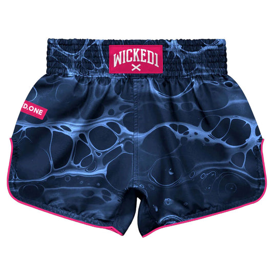WICKED ONE MUAY THAI SHORTS, CHEMIST, NAVY-PINK