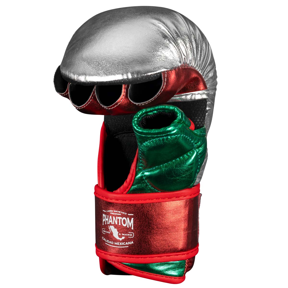 Phantom - MMA Sparring Handschuhe MEXICO - Silber/Grün/Rot