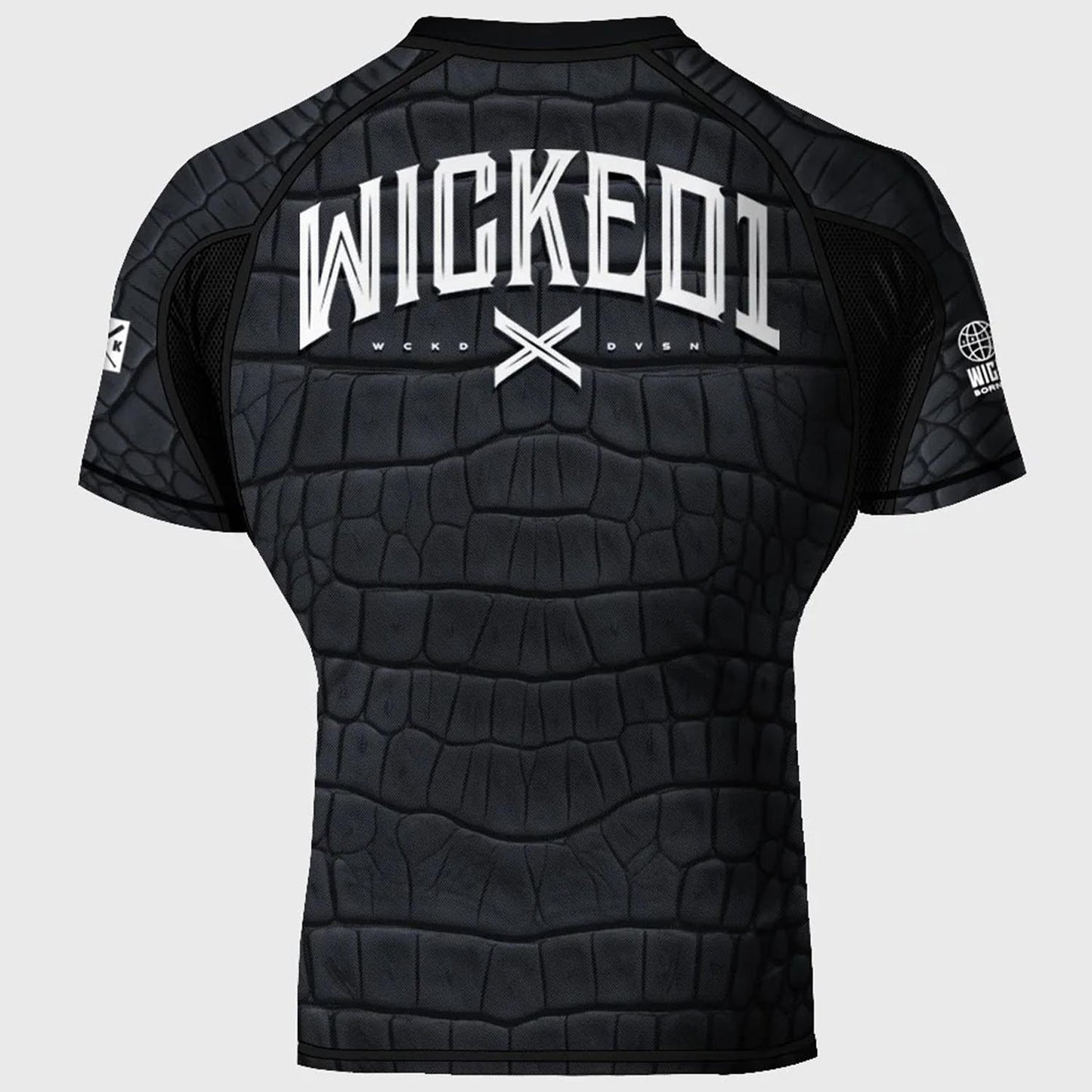 WICKED ONE RASHGUARD, S/S, CAIMAN, SCHWARZ-GRAU