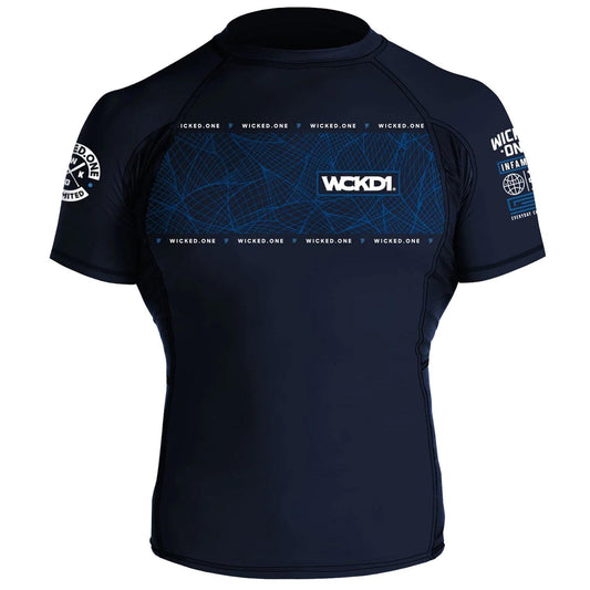 WICKED ONE RASHGUARD, S/S, METAVERSE, NAVY-WEISS