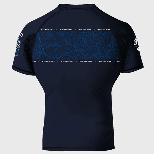 WICKED ONE RASHGUARD, S/S, METAVERSE, NAVY-WEISS