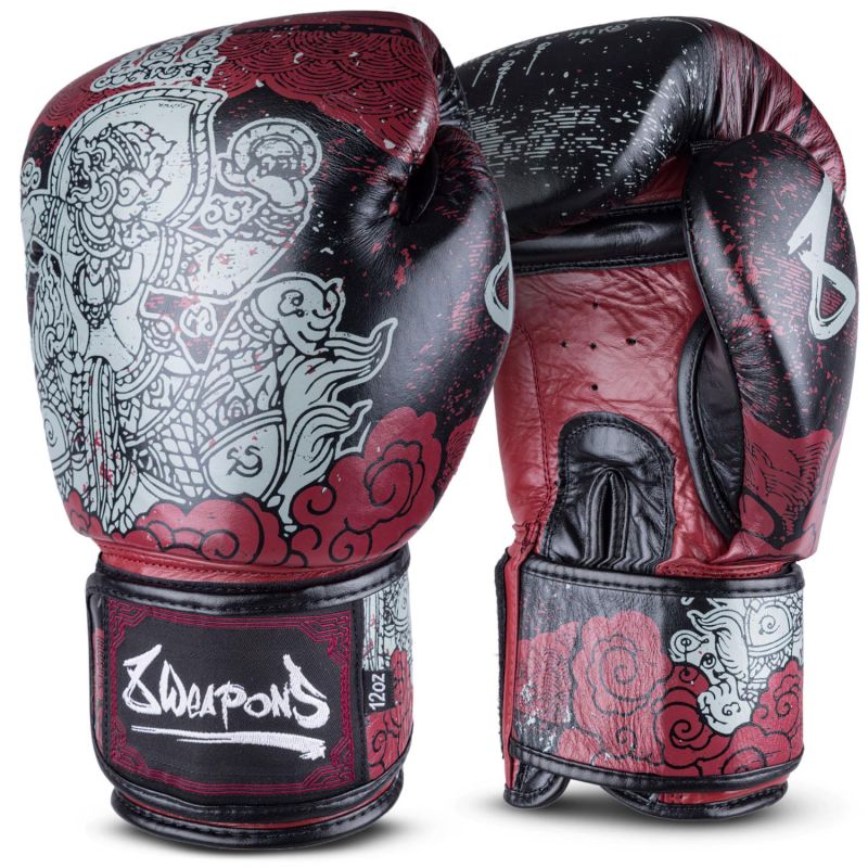 8 WEAPONS - Boxhandschuhe, Hanuman Yant, schwarz-rot