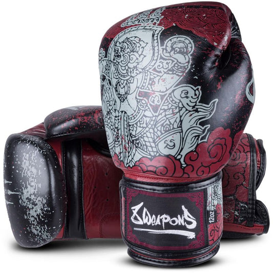 8 WEAPONS - Boxhandschuhe, Hanuman Yant, schwarz-rot