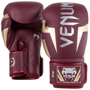 Venum -  Elite Boxhandschuhe - Burgund/Gold