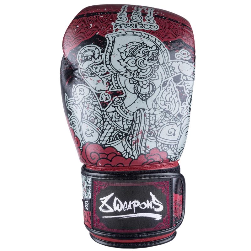 8 WEAPONS - Boxhandschuhe, Hanuman Yant, schwarz-rot