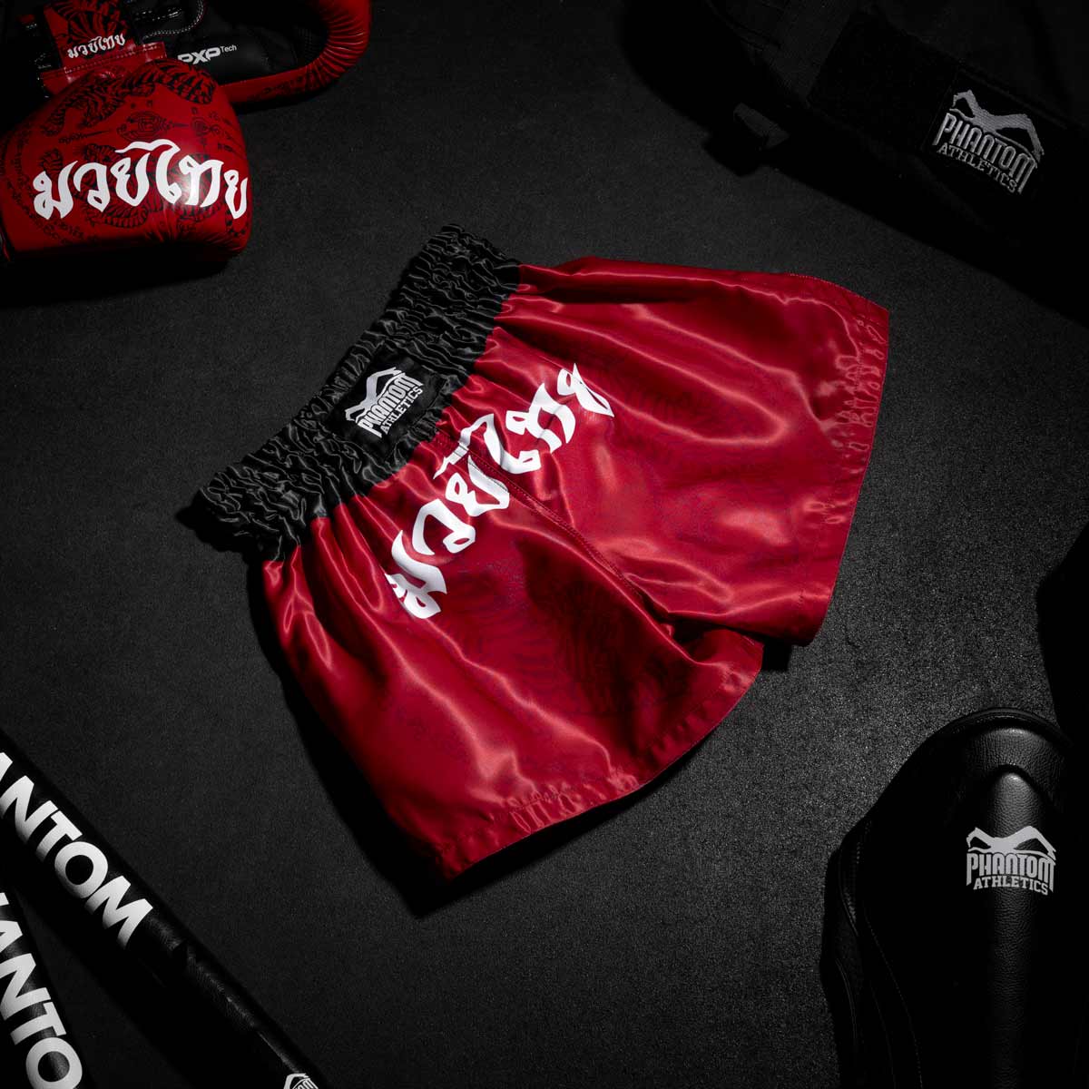 Phantom - Muay Thai Shorts Sak Yant - Rot