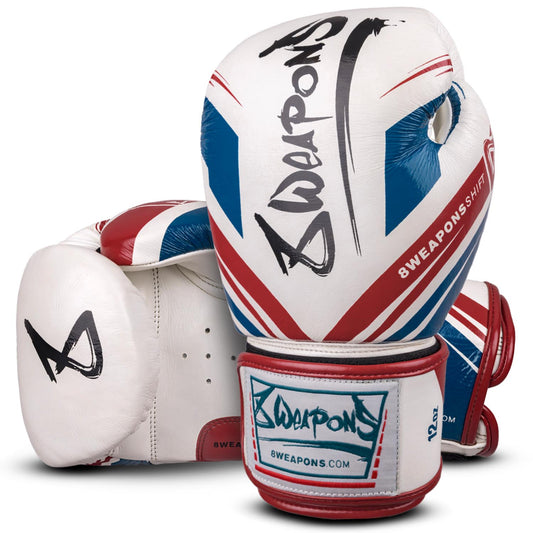 8 WEAPONS -  BOXHANDSCHUHE, SHIFT, WEISS-NAVY-ROT