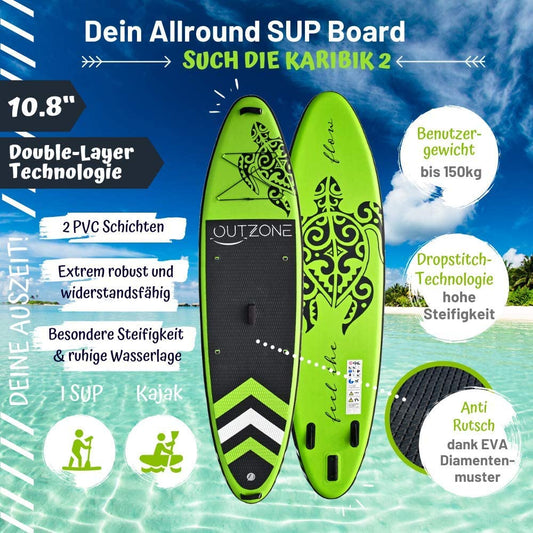OUTZONE - iSUP Such die Karibik II Bundle mit Sitz und Drybag