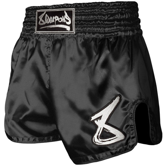 8 WEAPONS - STRIKE MUAY THAI SHORTS SCHWARZ / WEIS